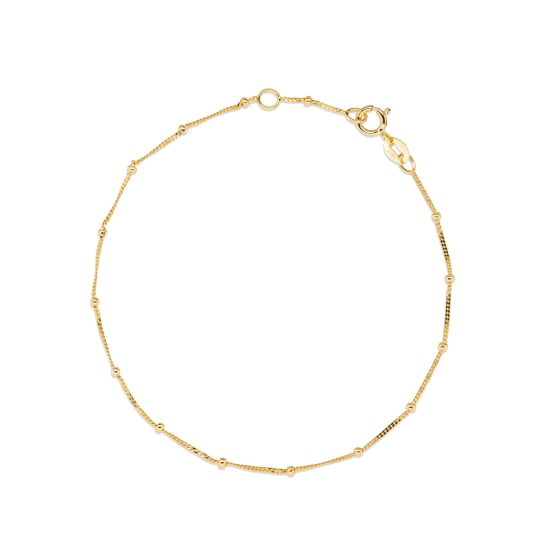 10K Yellow Gold Satellite Chain Bracelet 1.7mm