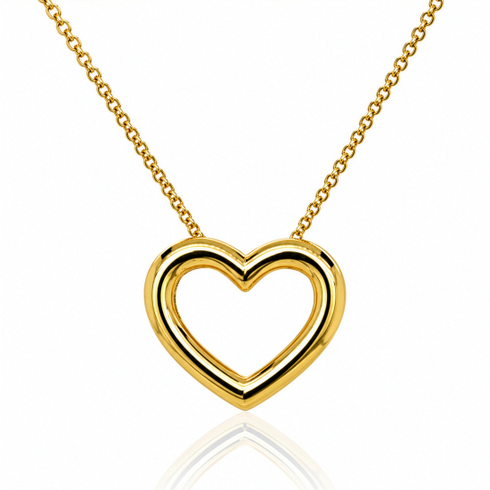 Premium Gold Plated Cutout Heart Necklace (AJ-N0003-G)