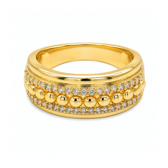 Premium Gold Plated CZ Pave Ring (AJ-R0009-G)