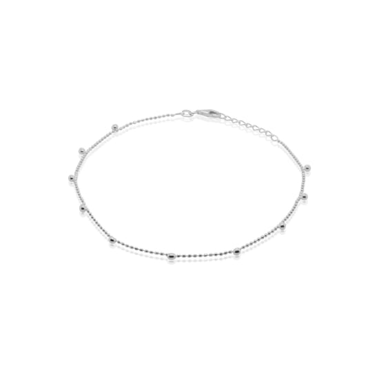 Sterling Silver Fancy Ball Anklet (ANK-1088)