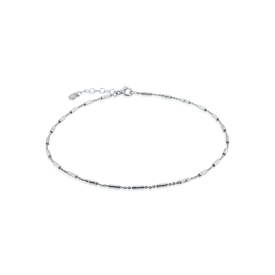 Sterling Silver Link and Bar Chain Anklet (ANK-1112)