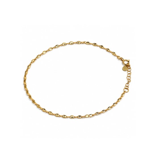 Sterling Silver Gold Vermeil Fancy Chain Anklet (ANK-1117-G)