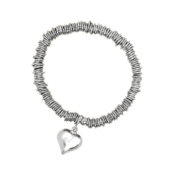 Sterling Silver Heart Stretch Bracelet (SB-1001)