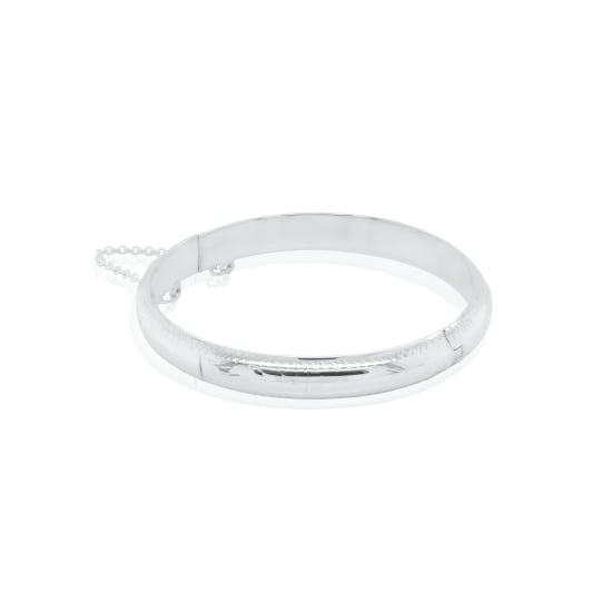 Sterling Silver Engraved Bangle Baby 55mm X 7mm (BB-102)