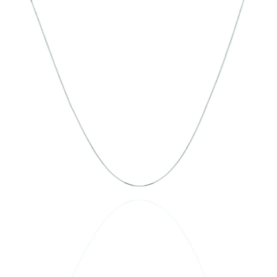 14K White Gold Chain Necklace Box 0.6mm (BOX-045-14W)