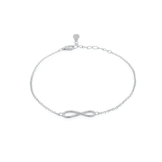 Sterling Silver Plain Infinity Bracelet (BR-1066)
