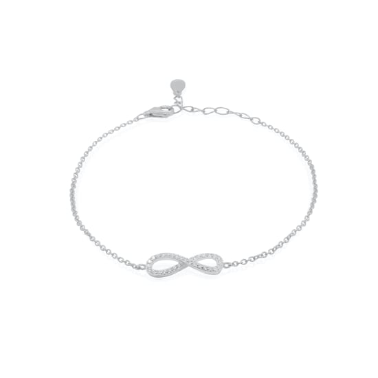 Sterling Silver CZ Infinity Bracelet (BR-1109)