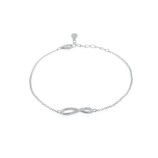 Sterling Silver Half CZ Infinity Bracelet (BR-1216)
