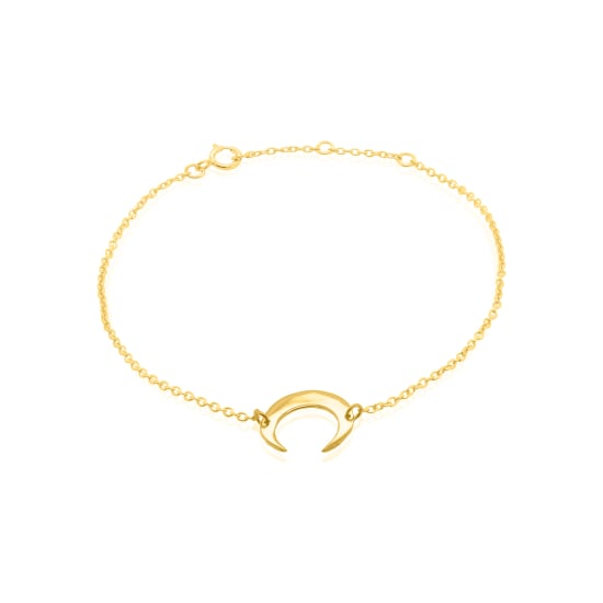 Sterling Silver Crescent Moon Bracelet (BR-1226)