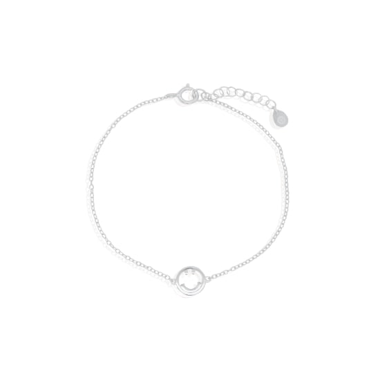Sterling Silver Cutout Smiley Face Bracelet(BR-1456)