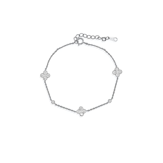 Sterling Silver CZ Clover Bracelets (BR-1463)