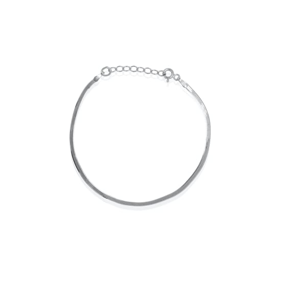 Sterling Silver Herringbone Bracelet (BR-1478)