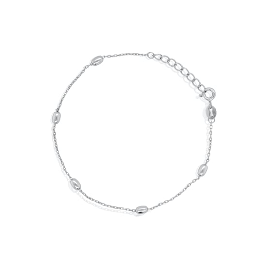 Sterling Silver Rice Bead by the Yard Bracelet (BR-1484)