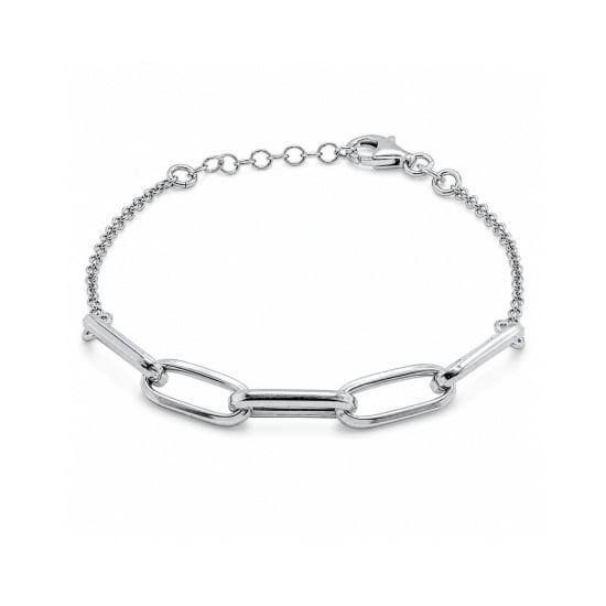 Sterling Silver Paperclip Rolo Bracelet (BR-1487)