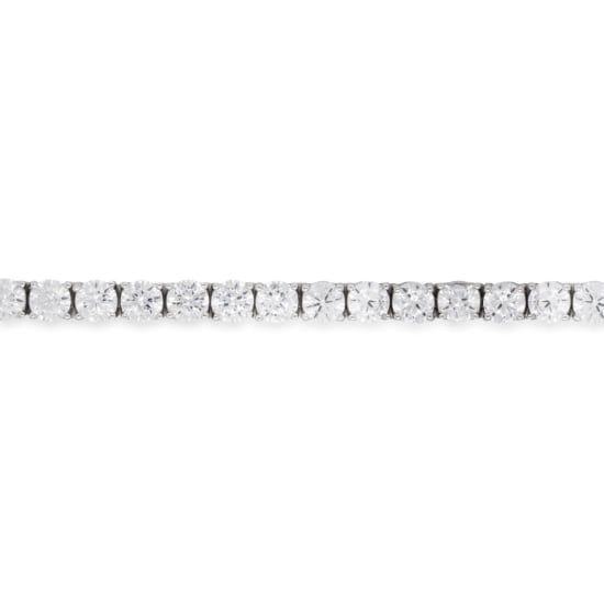 Sterling Silver Rhodium Plated CZ Round Tennis Bracelet (2mm) (BR-CZ-100-2)