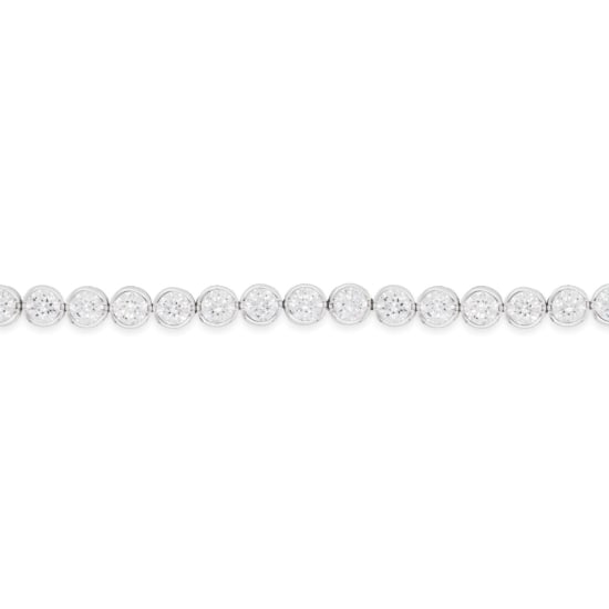 Sterling Silver Rhodium Plated CZ Bezel CZ Round Tennis Bracelet 2mm (BR-CZ-102-2)