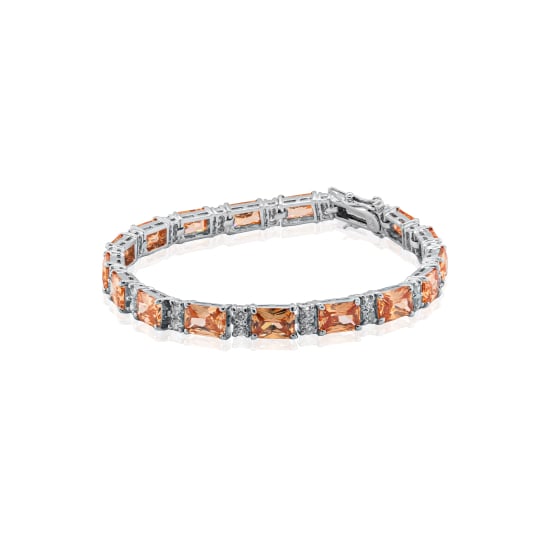 Sterling Silver Rhodium Plated CZ Tennis Bracelet (BR-CZ-120-C)