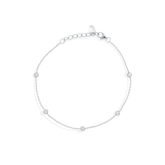 Sterling Silver Lab Diamond TCW 0.23ct By the Yard Bracelet (BR-LGD-1002)