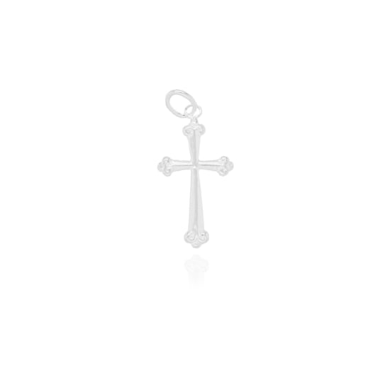 Sterling Silver Diamond Cut Religious Charm Cross (C4757)