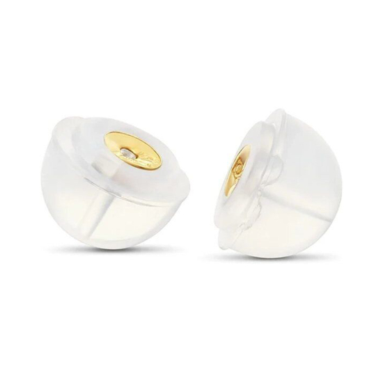 14K Yellow Gold Silicone Clutch Earring Backs 5x5mm (CL-YS-14K) - CL-YS-14K