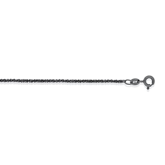 Sterling Silver Rhodium Plated Fancy Chain Assorted DISCO Black Colour Chain(DISCO35-B) 1mm