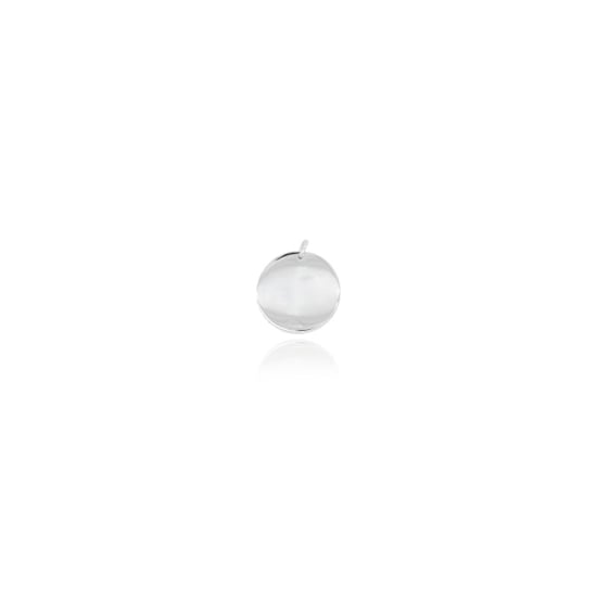 Sterling Silver Plated Round Dog-Tag Pendant 12mm (DT-C-105)
