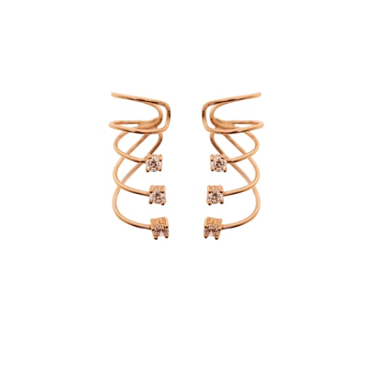 Sterling Silver Square Cut CZ Ear Cuff Earring (ER-1121)