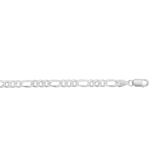 Sterling Silver Basic Chain Figaro 07 Pave (FIGPAVE180) 6.6mm