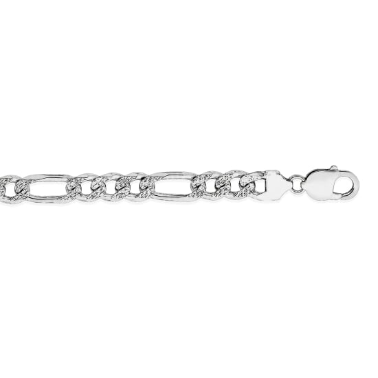 Sterling Siver Basic Chain Figaro Pave 5.5mm (FIGPAVE120)