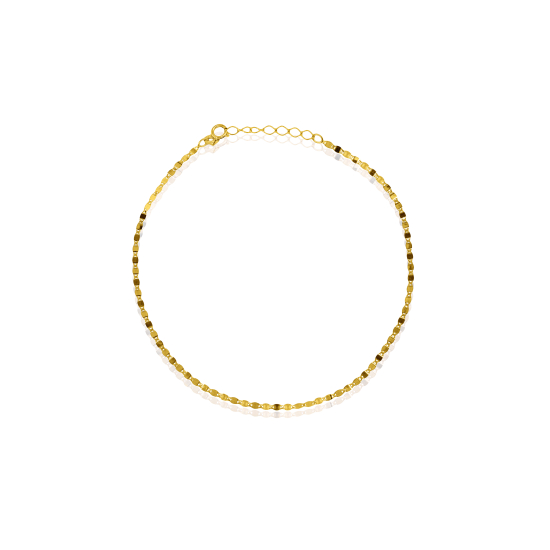 10K Yellow Gold Valentino Chain Anklet (G-ANK-10-1003)