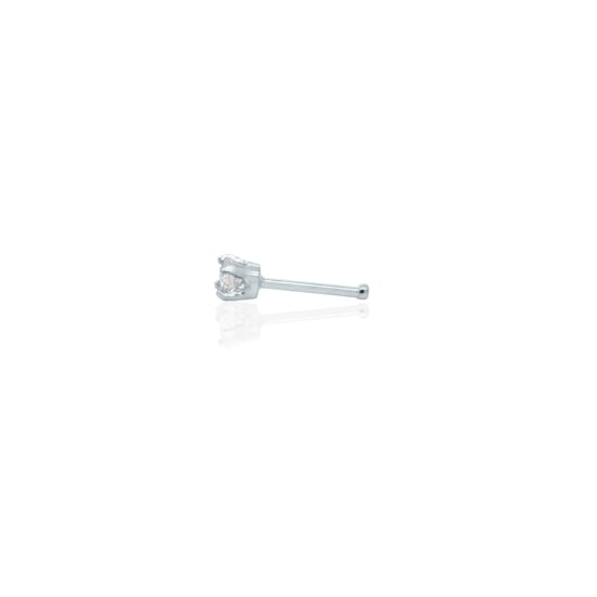 14K White Gold Diamond Nosepin Straight Pin 5pt (WG-NS-S5)