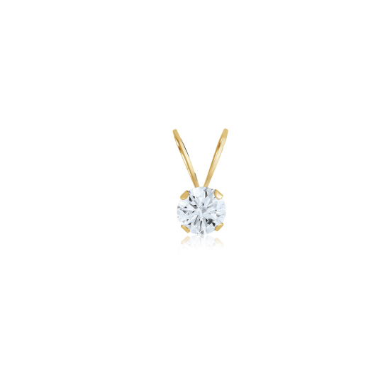 10K Yellow Gold Other Snap Setting CZ Pendants 3mm (G-P-3-10K)