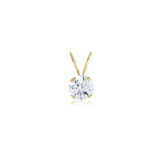 10K Yellow Gold Other Snap Setting CZ Pendants 4mm (G-P-4-10K)