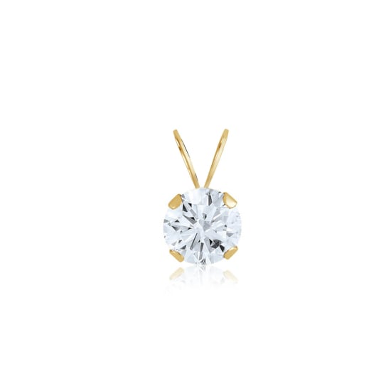 10K Yellow Gold Other Snap Setting CZ Pendants 5mm (G-P-5-10K)