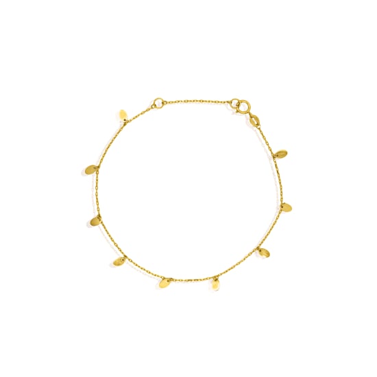 10K Yellow Gold Dangling Drops Bracelet (GB-10-1135)