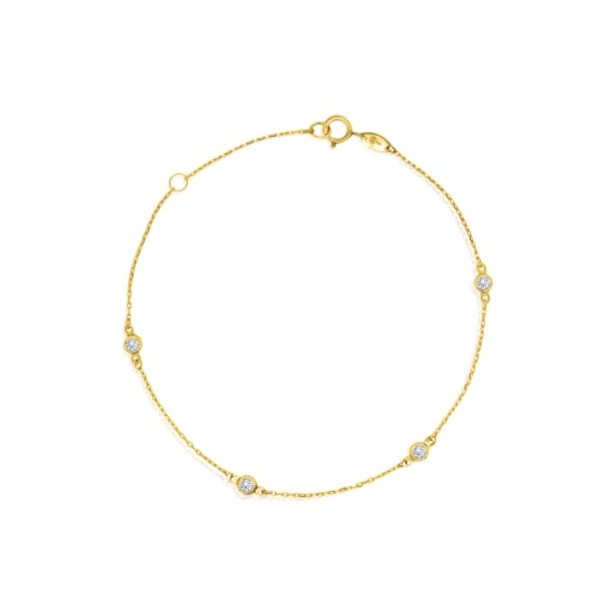 10K Yellow Gold CZ by the Yard Bracelet (GB-10-1137)