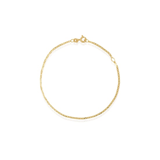 10K Yellow Gold Flat Marina Chain Bracelet (GB-10-1148)