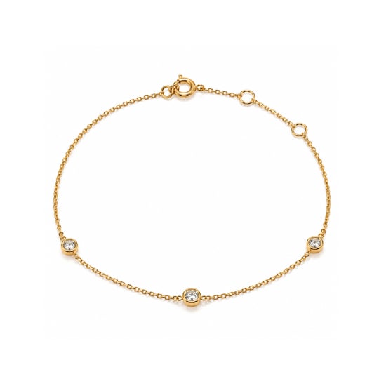 10K Yellow Gold CZ Bezel Set Bracelet (GB-10-1153-YG)