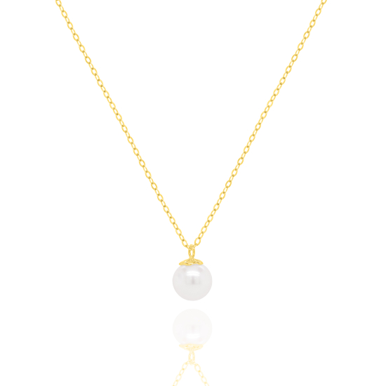 10K Yellow Gold Freshwater Pearl Necklace(GC-10-1127)