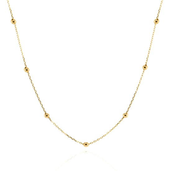 10K Yellow Gold Bead By The Yard Necklace (GC-10-1133)