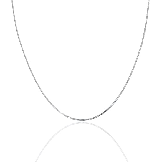 14K White Gold Curb Chain 0.9mm (GD-025-14-WG)