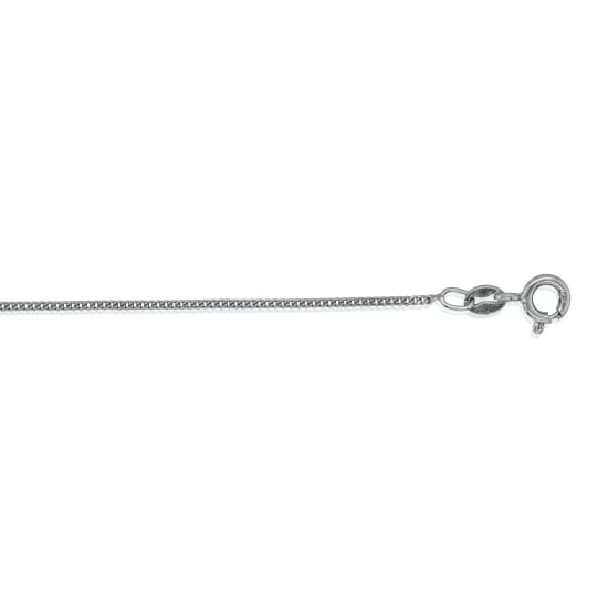 Sterling Silver Rhodium Plated Basic Chain Curb 02  (GD35-RH) 1.2mm