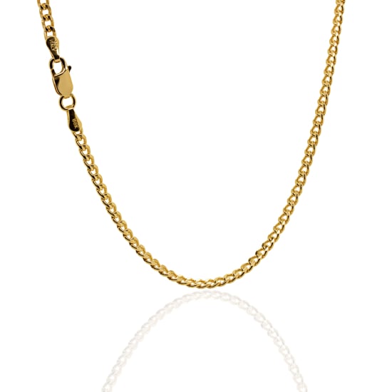 Sterling Silver Gold Vermeil Curb Chain 2.8mm (GD80-G)