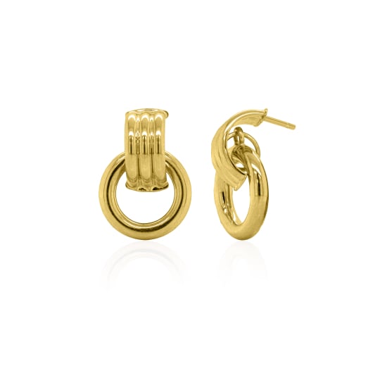 10K Yellow Gold Dangle Ring Stud Earrings(GE-10-1143-YG)