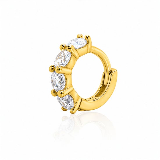14K Yellow Gold CZ Helix Single Piece (GE-14-1070-YG)