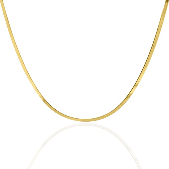 Sterling Silver Gold Vermeil Herringbone Chain 1.87mm (HB25-G)