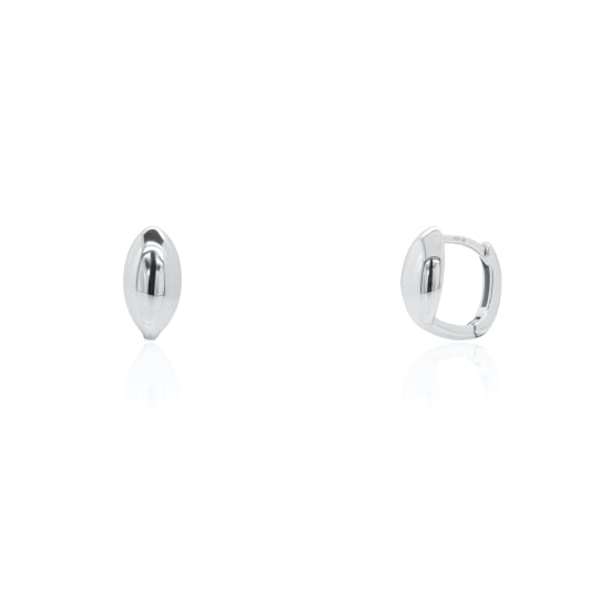 Sterling Silver Mini Marquise Bead Huggies Earrings (HUG-1157)