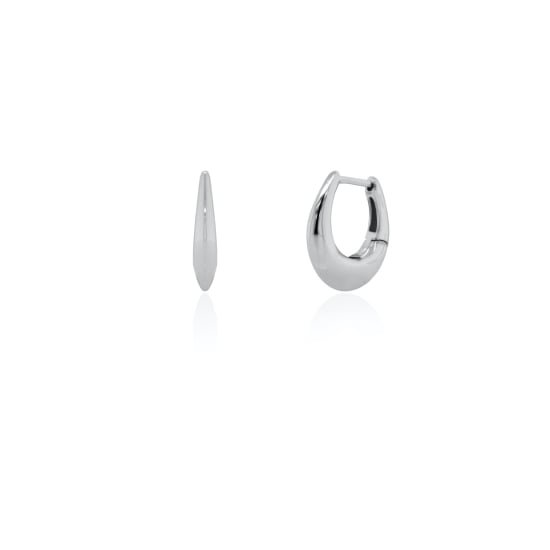 Sterling Silver Tapered U Shape Huggies Earrings (HUG-1167)
