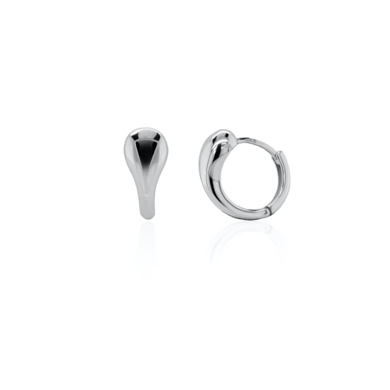 Sterling Silver Teardrop Huggie Earrings (HUG-1172)