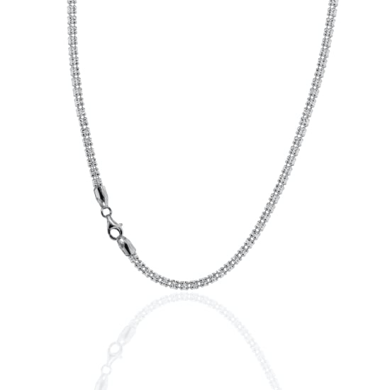 Sterling Silver Rhodium Plated Fancy Ice Chain 3.9mm (ICEP200-RH)